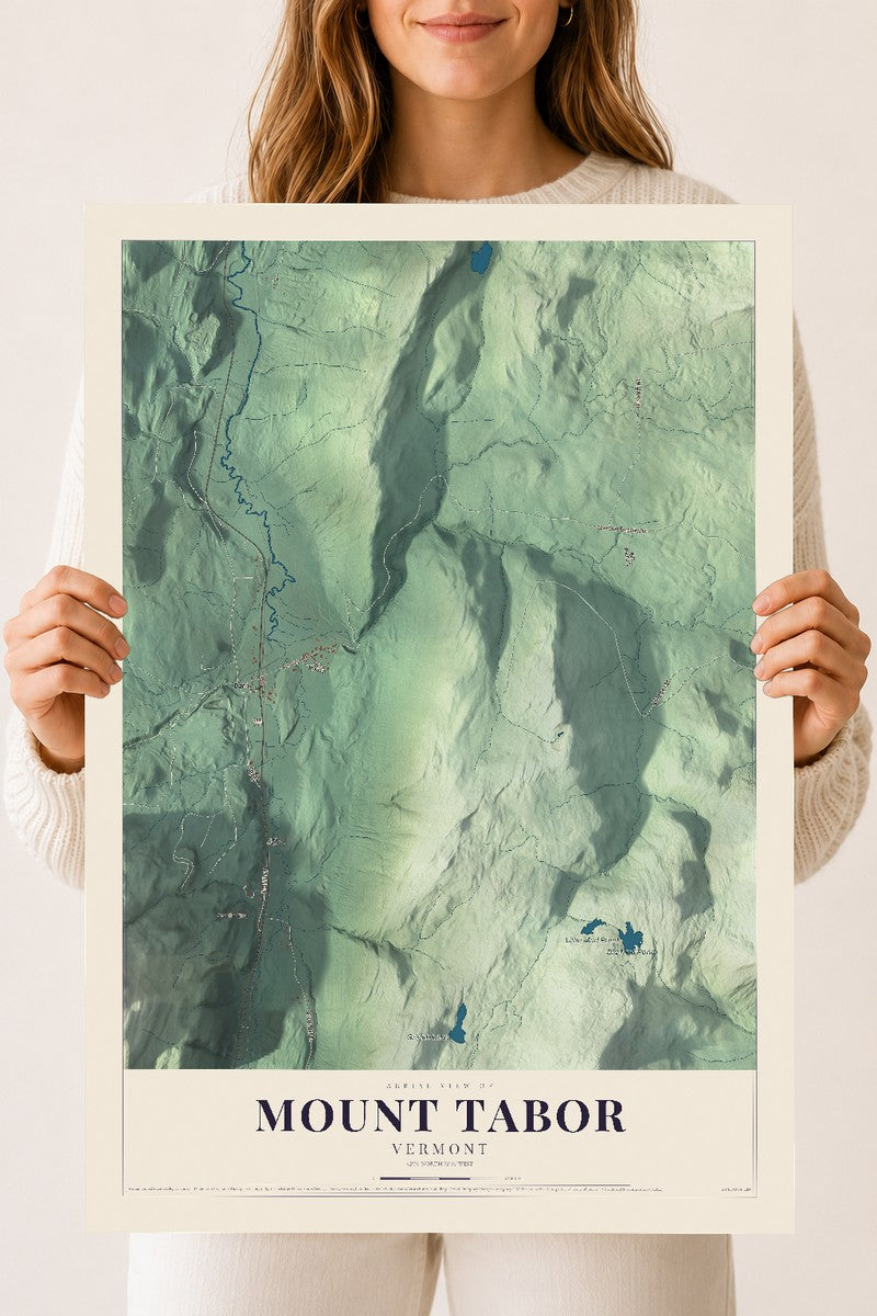 Mount Tabor, Vermont map print - 18 x 24 archival matte print