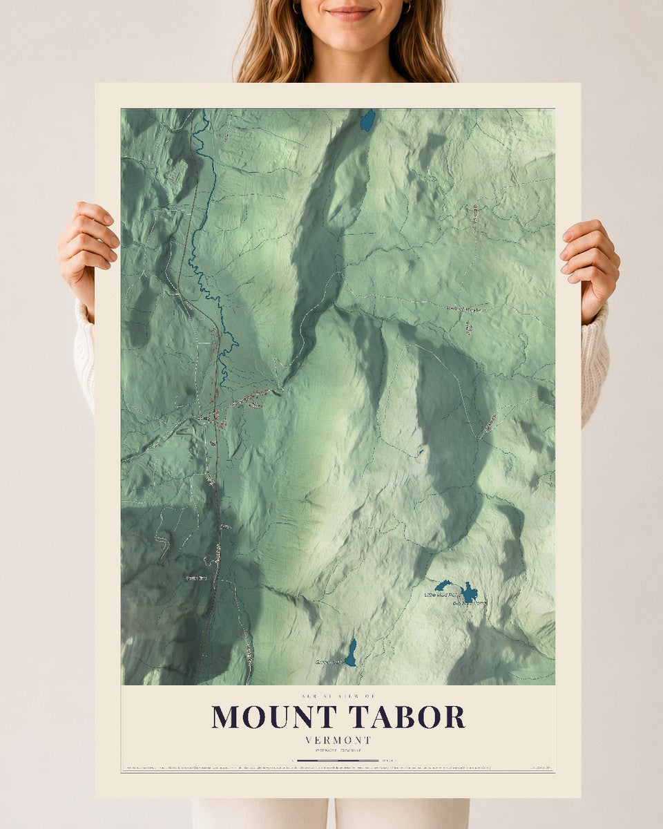 Mount Tabor, Vermont map print - 24 x 36 archival matte print