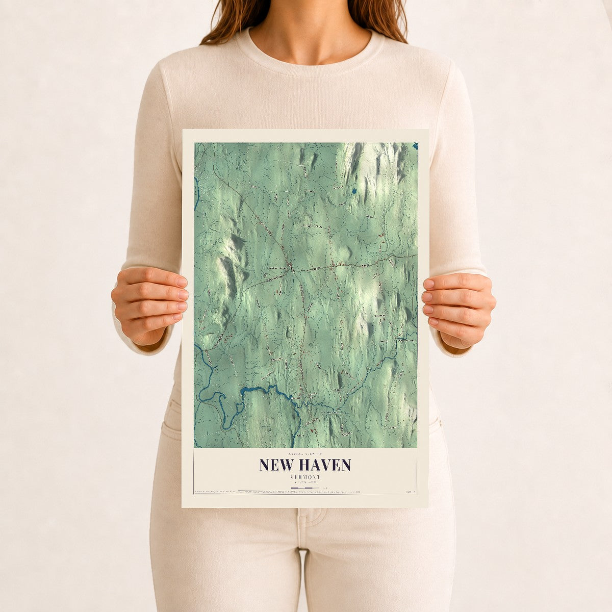 New Haven, Vermont map print - 12 x 18 archival matte print