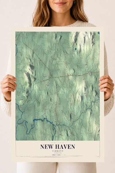 New Haven, Vermont map print - 18 x 24 archival matte print