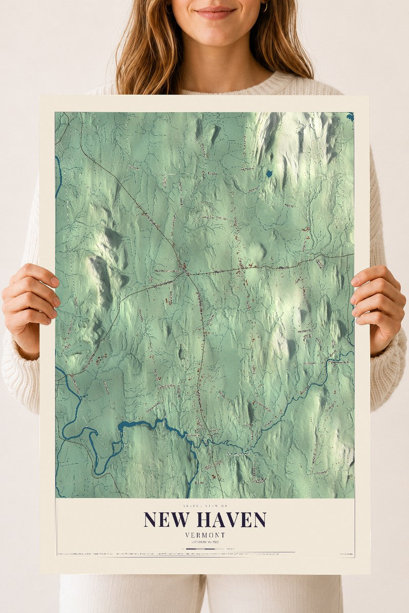 New Haven, Vermont map print - 18 x 24 archival matte print