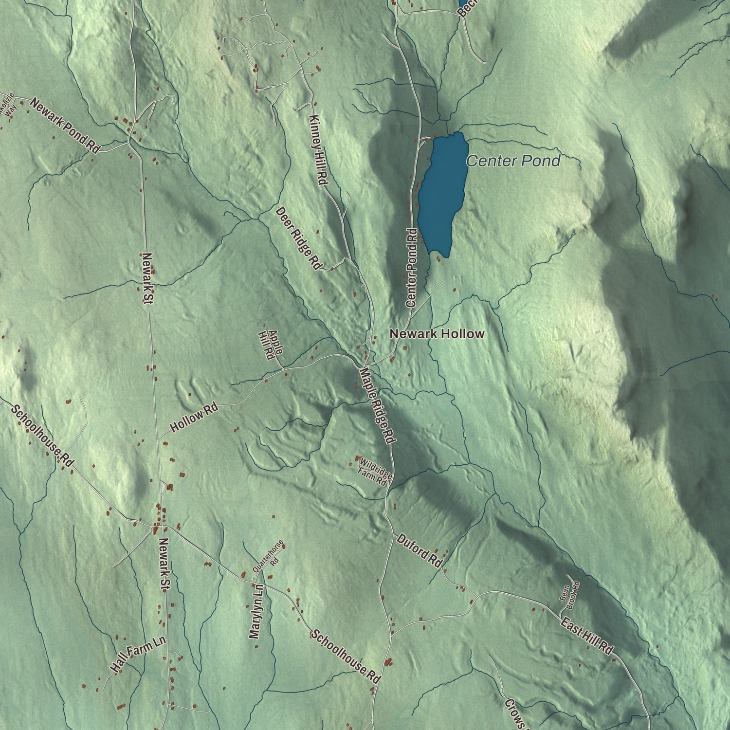 Street and neighborhood detail from the Newark, Vermont map