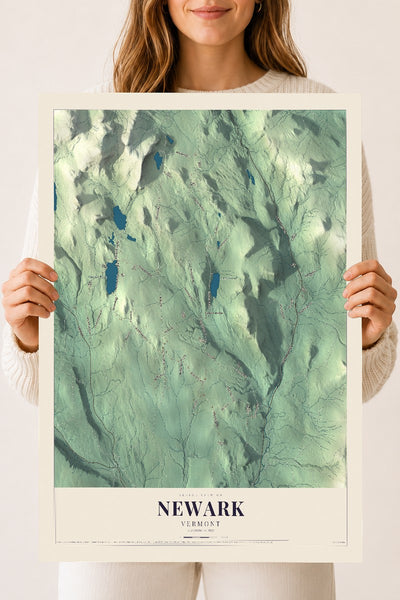Newark, Vermont map print - 18 x 24 archival matte print