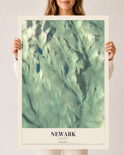 Newark, Vermont map print - 24 x 36 archival matte print