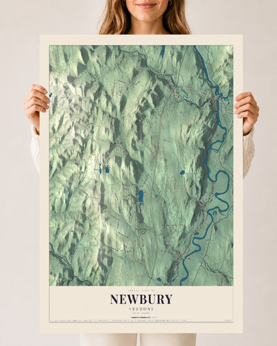 Newbury, Vermont map print - 24 x 36 archival matte print
