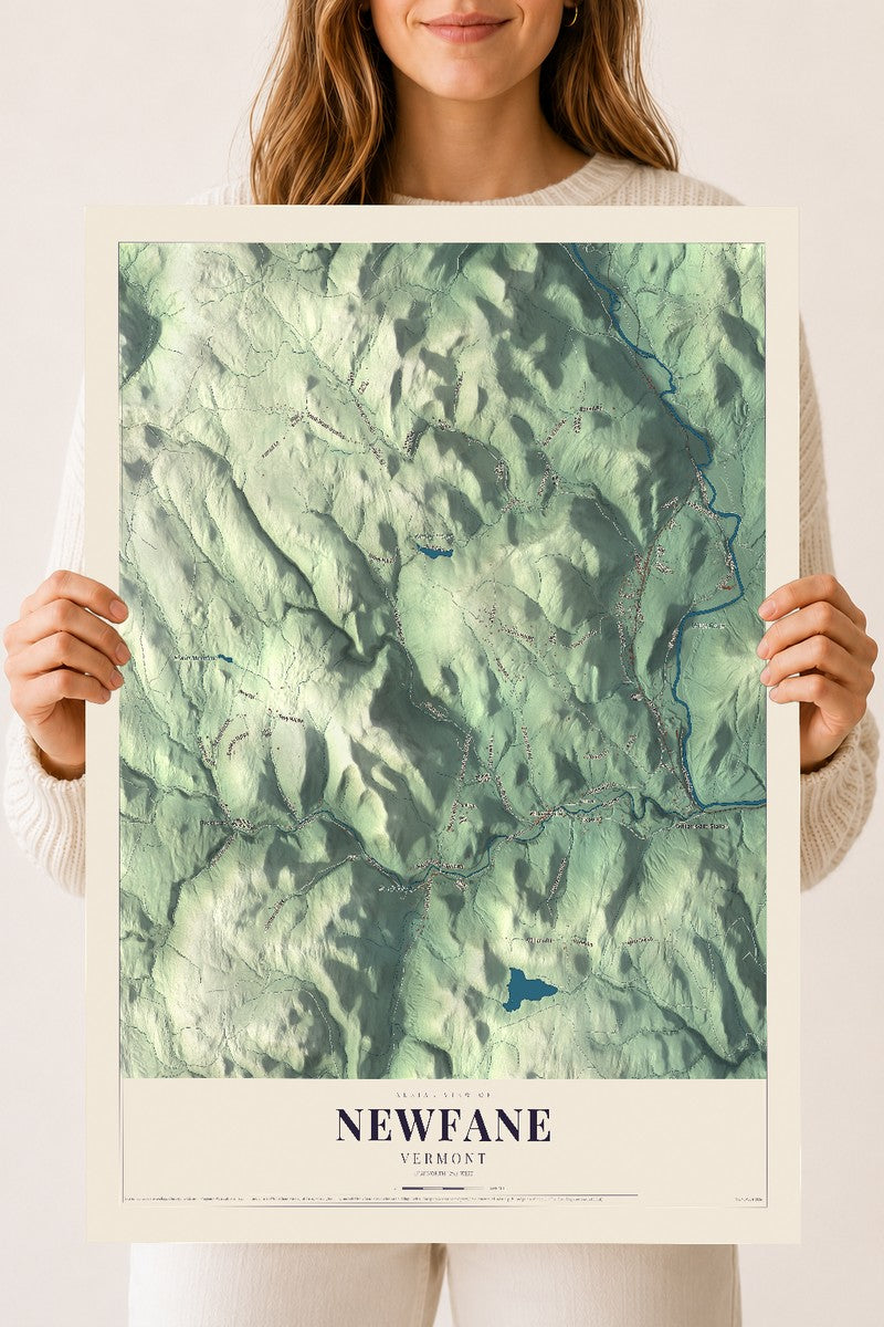Newfane, Vermont map print - 18 x 24 archival matte print