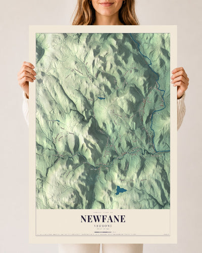 Newfane, Vermont map print - 24 x 36 archival matte print