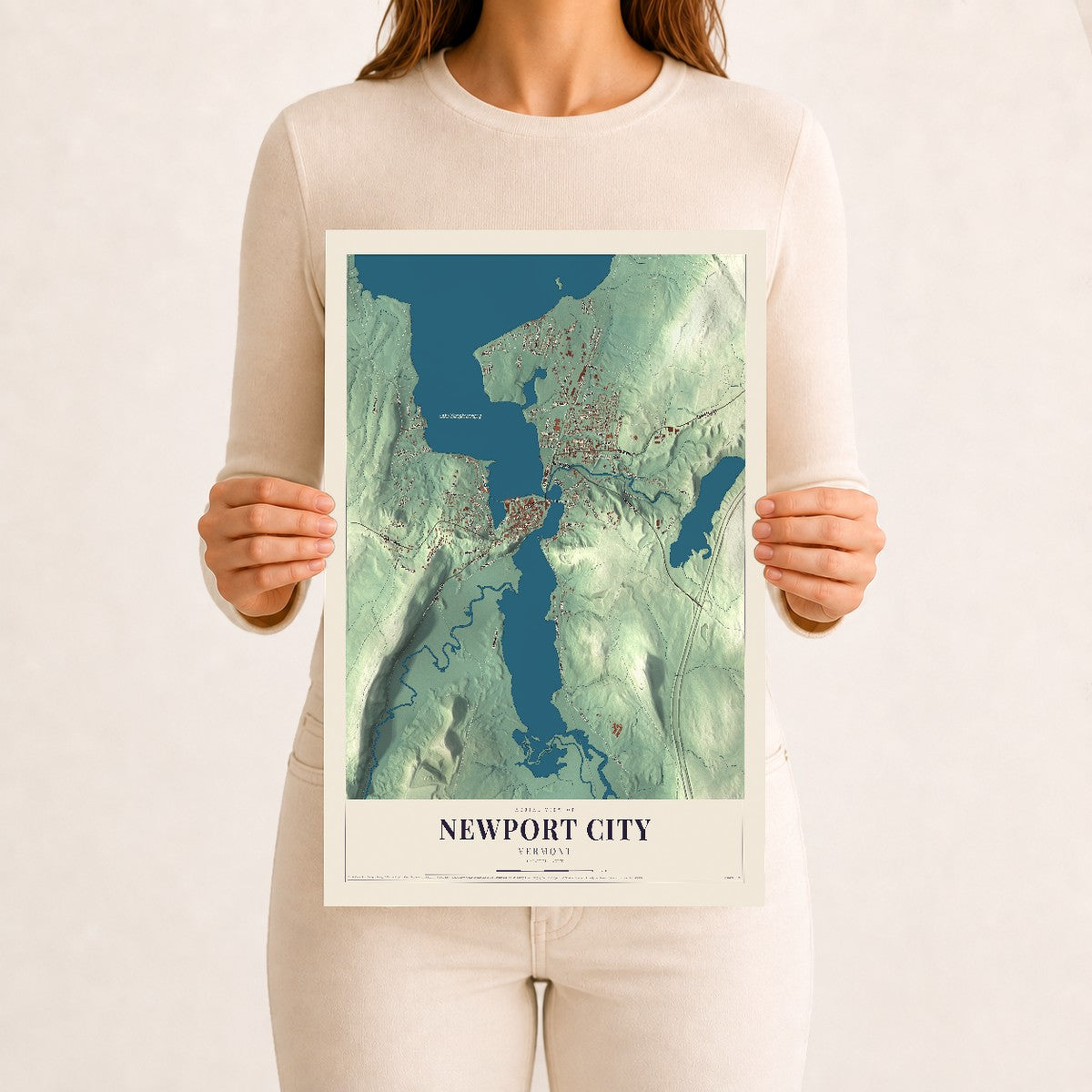 Newport City, Vermont map print - 12 x 18 archival matte print