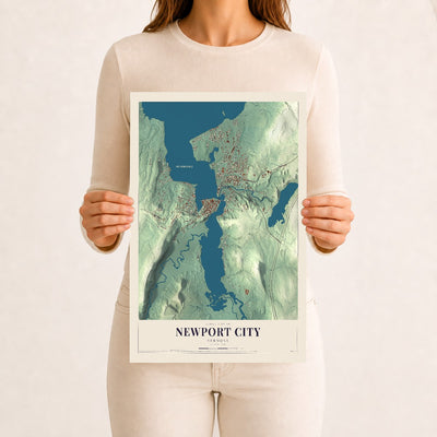 Newport City, Vermont map print - 12 x 18 archival matte print