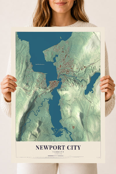Newport City, Vermont map print - 18 x 24 archival matte print