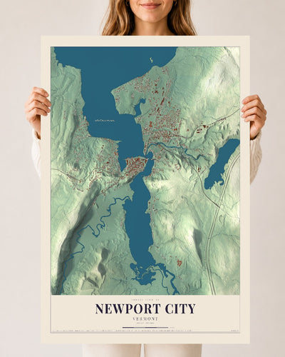 Newport City, Vermont map print - 24 x 36 archival matte print