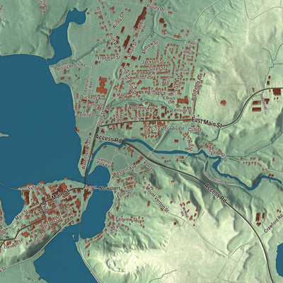 Terrain and local geography detail from the Newport City, Vermont map