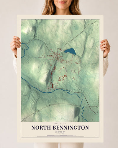North Bennington, Vermont map print - 24 x 36 archival matte print
