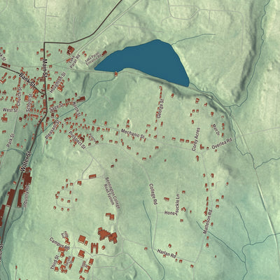 Terrain and local geography detail from the North Bennington, Vermont map