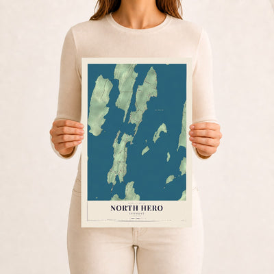 North Hero, Vermont map print - 12 x 18 archival matte print