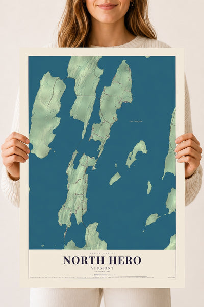 North Hero, Vermont map print - 18 x 24 archival matte print