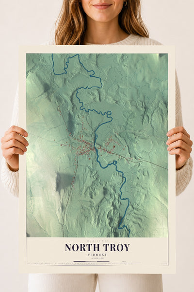 North Troy, Vermont map print - 18 x 24 archival matte print