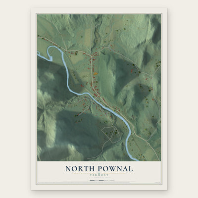 North Pownal, Vermont map print, the full design