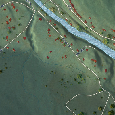 Close-up of the map of North Pownal, Vermont print showing street and building detail