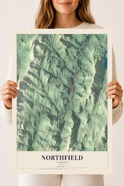 Northfield, Vermont map print - 18 x 24 archival matte print