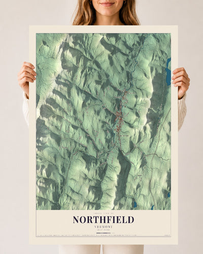Northfield, Vermont map print - 24 x 36 archival matte print