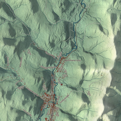 Terrain and local geography detail from the Northfield, Vermont map