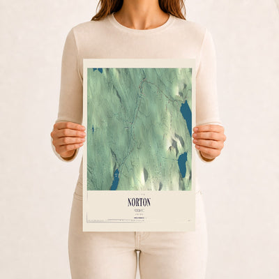Norton, Vermont map print - 12 x 18 archival matte print
