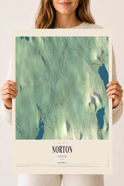 Norton, Vermont map print - 18 x 24 archival matte print