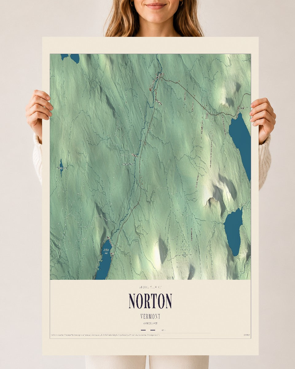Norton, Vermont map print - 24 x 36 archival matte print