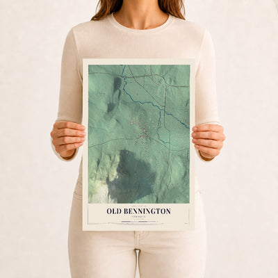 Old Bennington, Vermont map print - 12 x 18 archival matte print