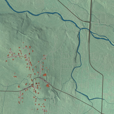 Terrain and local geography detail from the Old Bennington, Vermont map