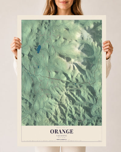 Orange, Vermont map print - 24 x 36 archival matte print