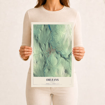 Orleans, Vermont map print - 12 x 18 archival matte print