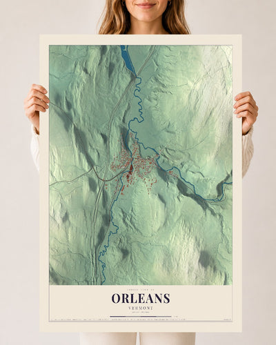 Orleans, Vermont map print - 24 x 36 archival matte print