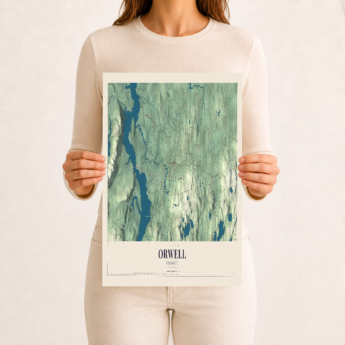 Orwell, Vermont map print - 12 x 18 archival matte print