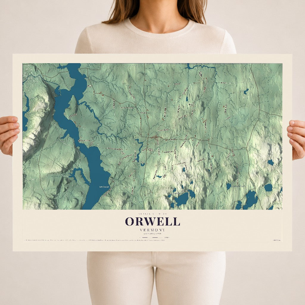 Map of Orwell, Vermont, 18 x 24 inch unframed archival matte print
