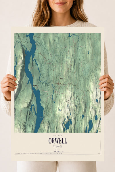 Orwell, Vermont map print - 18 x 24 archival matte print