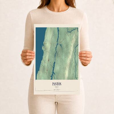 Panton, Vermont map print - 12 x 18 archival matte print