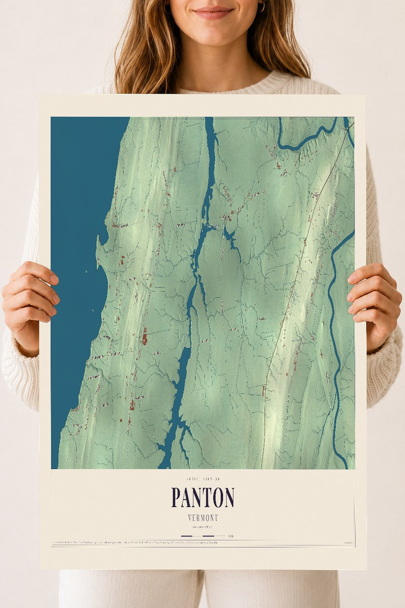 Panton, Vermont map print - 18 x 24 archival matte print