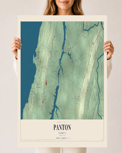 Panton, Vermont map print - 24 x 36 archival matte print