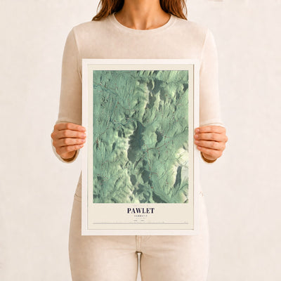 Pawlet, Vermont map print - 12 x 18 white Ayous wood frame