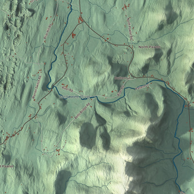 Terrain and local geography detail from the Pawlet, Vermont map