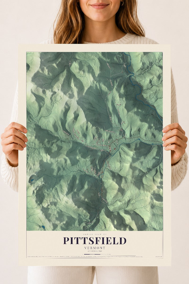 Pittsfield, Vermont map print - 18 x 24 archival matte print