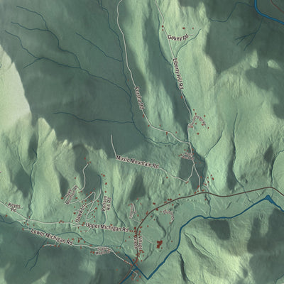 Terrain and local geography detail from the Pittsfield, Vermont map