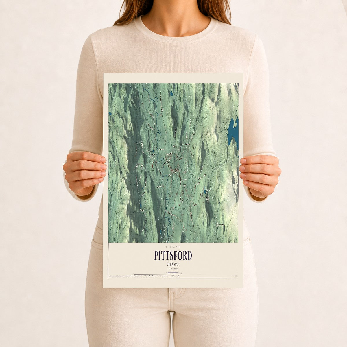 Pittsford, Vermont map print - 12 x 18 archival matte print
