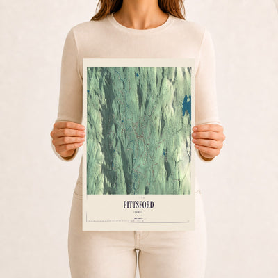 Pittsford, Vermont map print - 12 x 18 archival matte print