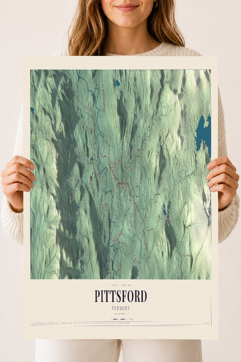 Pittsford, Vermont map print - 18 x 24 archival matte print