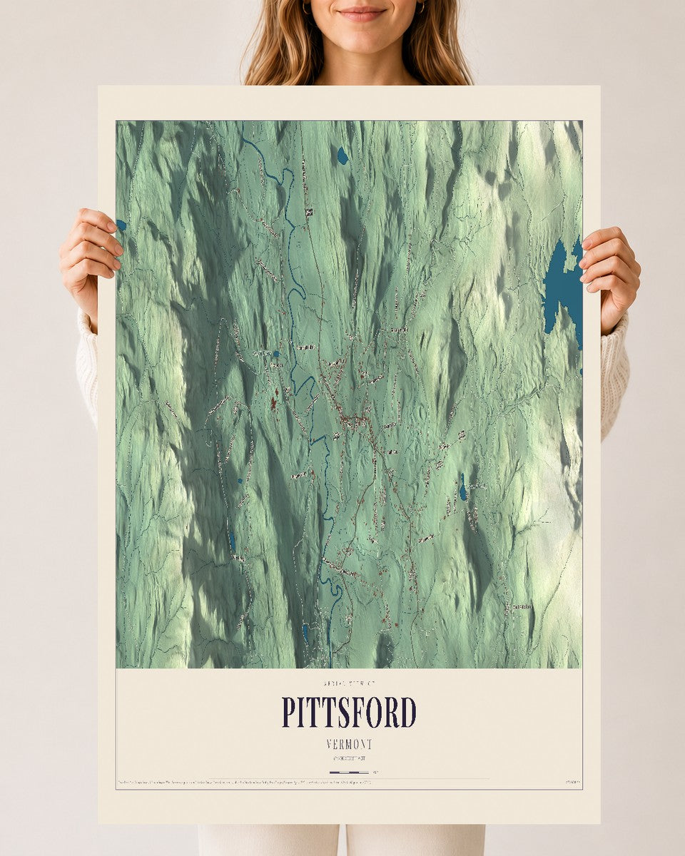 Pittsford, Vermont map print - 24 x 36 archival matte print