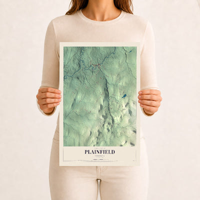 Plainfield, Vermont map print - 12 x 18 archival matte print