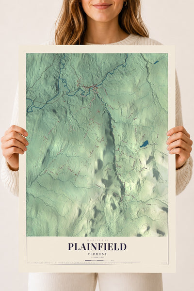 Plainfield, Vermont map print - 18 x 24 archival matte print